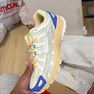 Nike P 6000 Cream and Blue Sneakers